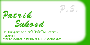 patrik sukosd business card